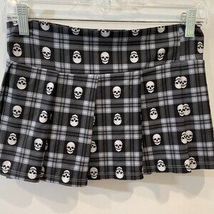 Body Rage Mini Skeleton Skirt  Pleats Size  S/M- P/M